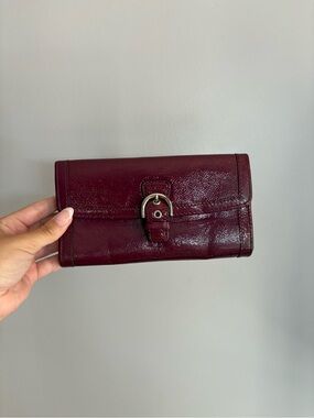 Coach Y2K SoHo Buckle Slim Wallet in Rich Plum